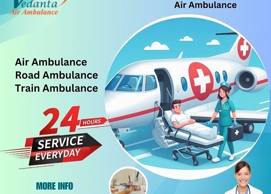 Pick Vedanta Air Ambulance Service in Bhopal with Hi-tech Medical Apparatus at Low-fare