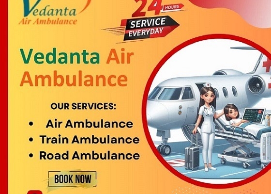 Hire Hi-tech Vedanta Air Ambulance Service in Indore with Healthcare Facility