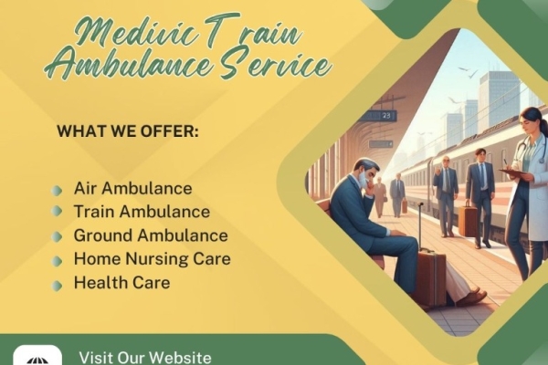 Medivic has professional assistance for critical transit in its train ambulance in Ranchi
