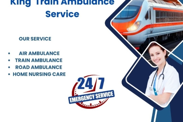 King Train Ambulance Service in Dibrugarh transports patients to their destination quickly.