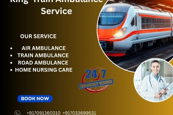 King Train Ambulance Service in Varanasi transports your patient to their destination within no time.