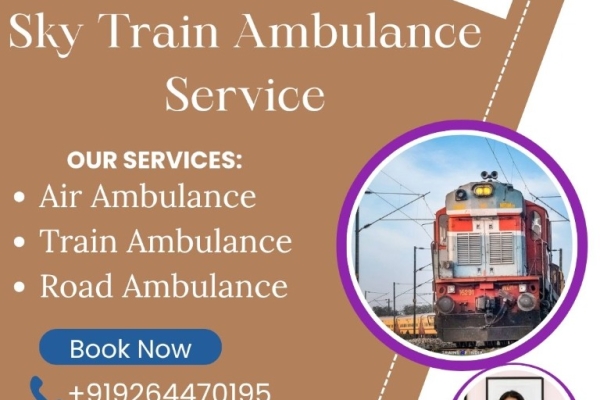 Book Sky Train Ambulance Service under Doctor's Support Team