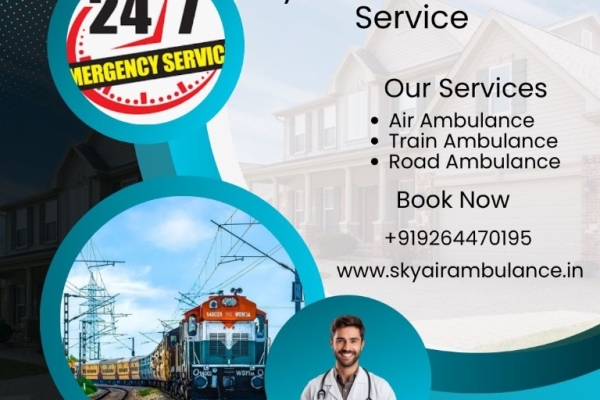 Get Sky Train Ambulance service in Jamshedpur to transport your critically ill loved ones to the hospital immediately