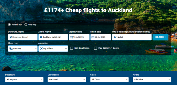 Cheap flights to Auckland