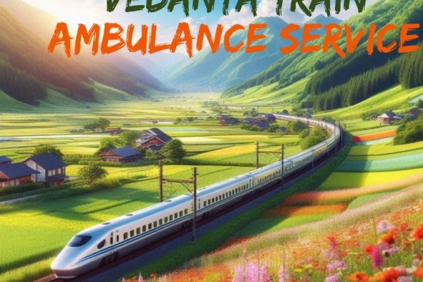 Before departing, the Vedanta Train Ambulance in Kolkata makes the necessary preparations