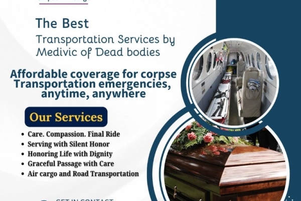 Medivic mortuary box transportation in Varanasi assists you in caring for your fragile body