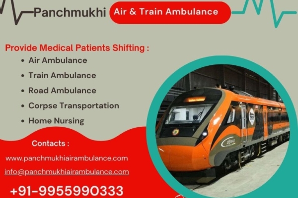 Panchmukhi Train Ambulance from Patna – available with life saving features and amenities