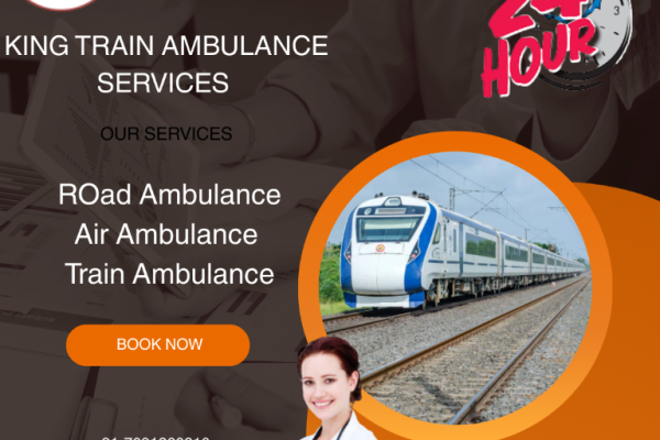 Book the most affordable and reliable King Train Ambulance service in Raipur for your injured patient