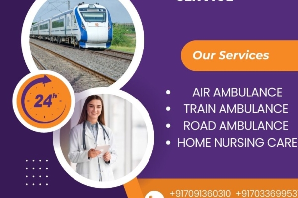 King Train Ambulance service in Bhopal transfers patients to their destination with speed.