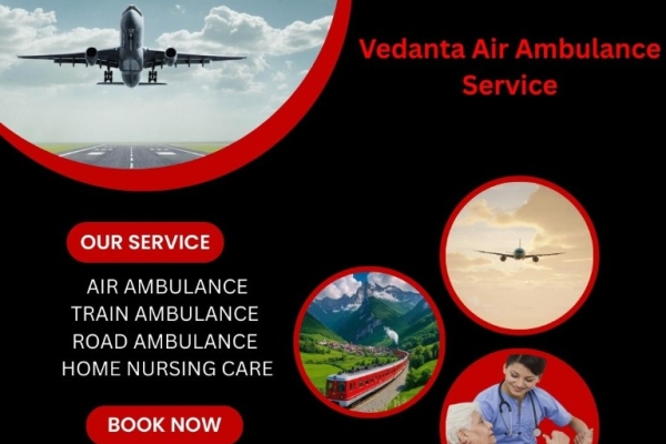 Vedanta Air Ambulance  in Gaya provides a well-equipped transfer facility to your el patient