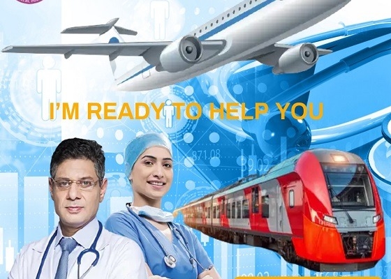 Hire Panchmukhi Train Ambulance Service in Kanpur with Reliable Medical Devices