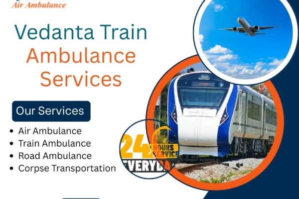 Get Vedanta Train Ambulance Services in Mumbai with high-tech medical arrangements