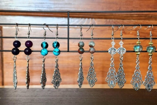 Handmade Antique Silver Filigree Earrings, Gender Neutral Style Jewelry