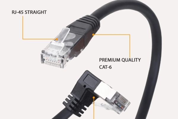 Industrial GigE Ethernet CAT 6 Cable with RJ-45 Right Angle UP Connector – Kyptec Automation®