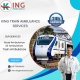 Select Now King Train Ambulance Service in Jamshedpur from Bed to Bed