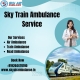 Swift Sky Train Ambulance for Long Distance Medical shifting in Varanasi
