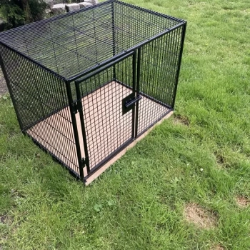 A sturdy dog cage