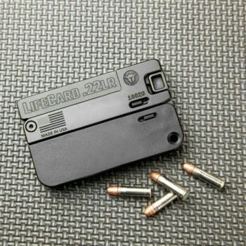 LifeCard 22 LR Pistol is the size of a Credit Card