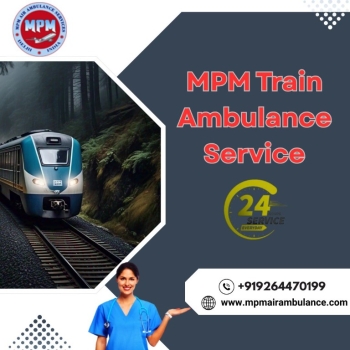 MPM Ambulance provides full-time transportation in Varanasi by train to the destination