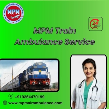 MPM Train Ambulance in Varanasi transfers with cleanliness