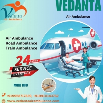 Pick Vedanta Air Ambulance Service in Bhopal with Hi-tech Medical Apparatus at Low-fare