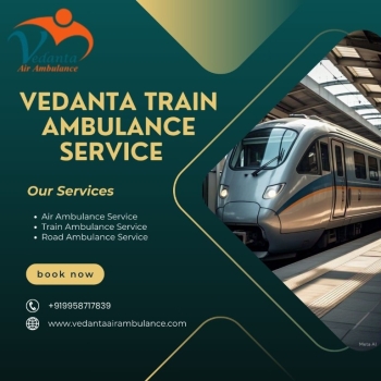 Vedanta Train Ambulance in Bhopal provides a safe transfer of injured patients