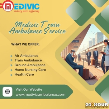 Medivic has professional assistance for critical transit in its train ambulance in Ranchi
