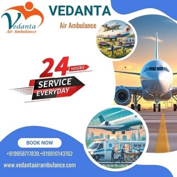 Vedanta Air Ambulance Service in Bhopal with Top-grade Medical Equipment at Lowest Price