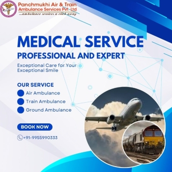 Take Panchmukhi, a Certified Air Ambulance from Guwahati with Total Medical Care
