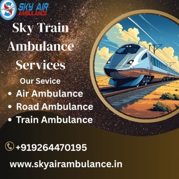 Select Sky Train Ambulance in Bhopal with Professional assisted team