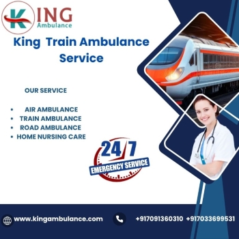 King Train Ambulance Service in Dibrugarh transports patients to their destination quickly.