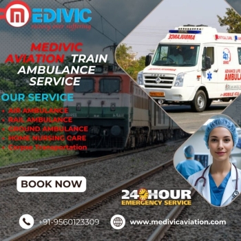 Medivic Aviation Train Ambulance in Delhi Offers Ongoing Care for Patients
