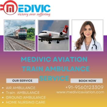 Medivic Aviation Ambulance in Patna Provides High-Level Medical Staff in Trains