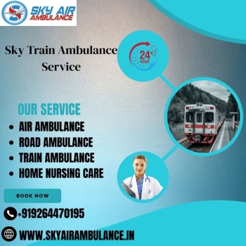 Sky is ready immediately as per the Demand in Bokaro in its Train Ambulance