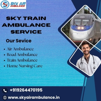 Book Sky Train Ambulance Service in Bokaro for Patient Care