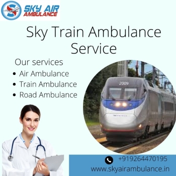 Book Sky Train Ambulance Services in Indore with world class medical facilities at affordable rates