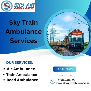 Get the best Sky Train Ambulance Services in Gorakhpur at affordable prices.