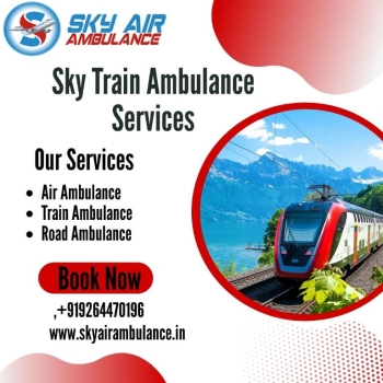Choose SKY Train Ambulance Services with Doctor and Nurse Team in Varanasi