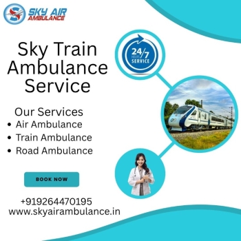 Hire Sky Train Ambulance Service in Varanasi with a hassle-free healthcare team of doctors