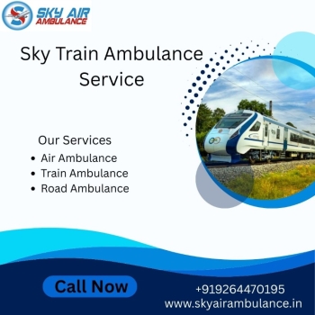 Sky Train Ambulance in Silchar provides Emergency services required during travel