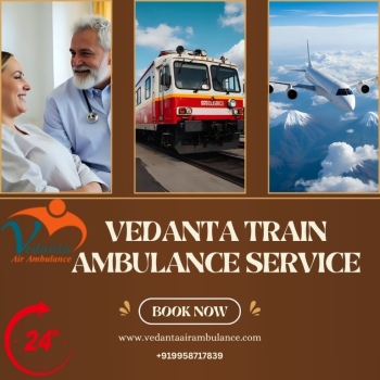 In Chandigarh, Vedanta Train Ambulance offers all kinds of medical transfers