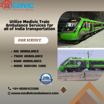 Choose Medivic Train Ambulance in Ranchi, which is furnished with ICU setups in train