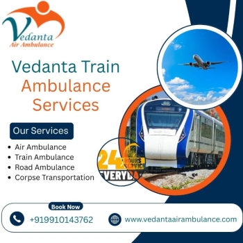 Get Vedanta Train Ambulance Services in Mumbai with high-tech medical arrangements