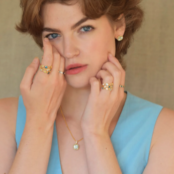 Diana Blue Topaz Pearl Earrings