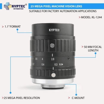 50 MM 25 MP Machine Vision Lens for 1.1-Inch C-Mount Industrial Cameras – Kyptec Automation®