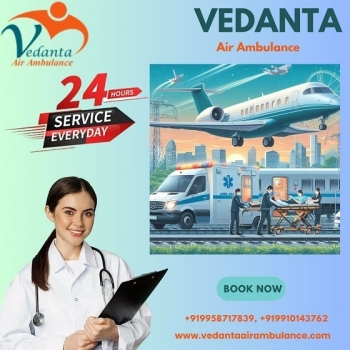 Get Vedanta Air Ambulance Service in Bhopal with Top-level Ventilator Setup at Low-fare