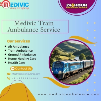 Medivic Train Ambulance in Kolkata to transport your patient in to Expense cost